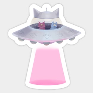 CAT UFO T-shirt Sticker